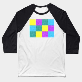 Vibrant Checker Pattern Baseball T-Shirt